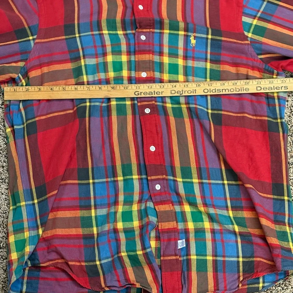 Polo Ralph Lauren Plaid Button Down Shirt Flannel Multi Color Large